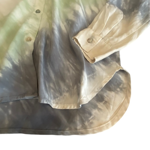 Red Haute spring tie dye collared button down shirt NWT size S. Retail $166 - Picture 4 of 11